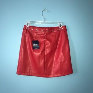 NWT FOREVER 21 RED LEATHER MINI SKIRT 26”